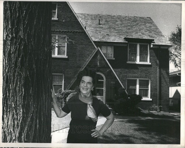 Mary Beck, First woman member elected to Detroit City Council, outside her home at 2606 Oakman Blvd.